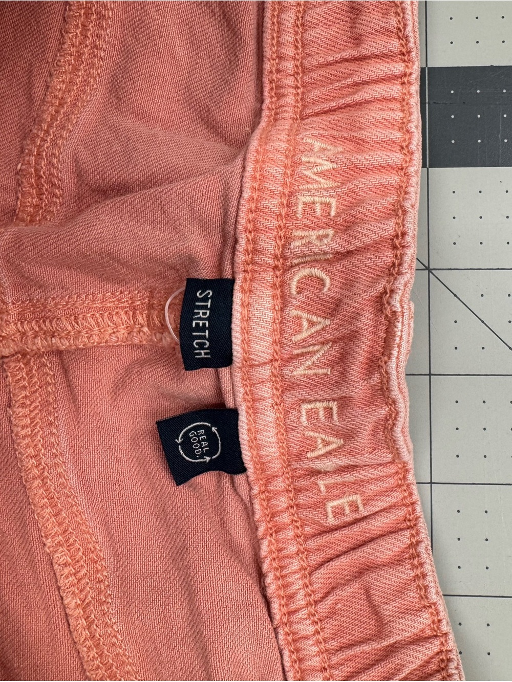 American Eagle Outfitters Coral Pink Rolled Hem Jean Shorts - Picture 2 of 5